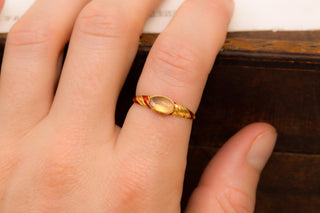 Early 19th-Century French 18K Gold Enamel Locket Ring, Paris c.1820