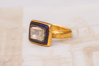 18th-Century Indian Gold and Diamond Ring, Mughal Period