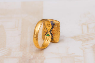18th-Century Indian Gold and Diamond Ring, Mughal Period