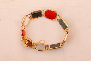 Mid-19th Century 18K Gold Specimen Bracelet Set with Islamic Intaglios, c.1860