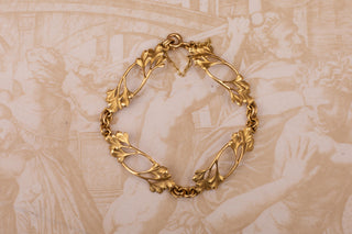 Henri‑Victor Miault Art Nouveau 18K Gold Floral Bracelet, Paris c.1905