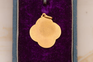 French Belle Epoque 18K Gold & Mother-of-Pearl Cherub Pendant, c.1910