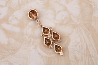 c.1820 French Provincial Rose-Cut Diamond Drop Pendant in 9K Gold