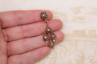 c.1820 French Provincial Rose-Cut Diamond Drop Pendant in 9K Gold