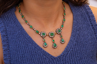 Italian Emerald and Diamond Necklace