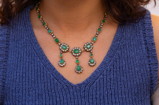 Italian Emerald and Diamond Necklace