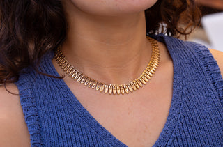 French Gold Amphora Fringe Necklace