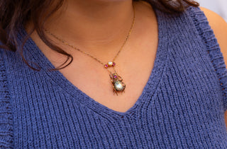 Edwardian Pearl Beetle Necklace