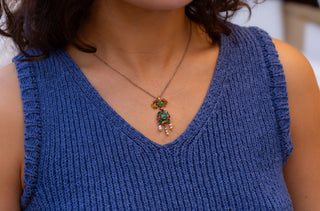 Baroque Emerald and Ruby Necklace