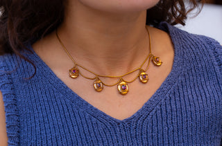 Victorian Garnet Locket Necklace