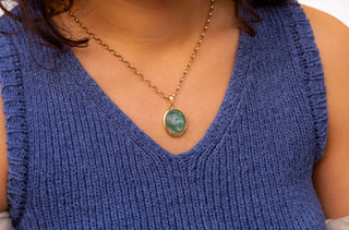 Antique Fluorite Cameo Pendant