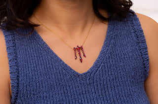 Antique Garnet Trident Pendant