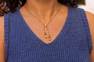 Late Victorian Citrine Drop Necklace