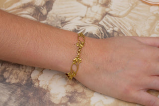 Henri‑Victor Miault Art Nouveau 18K Gold Floral Bracelet, Paris c.1905