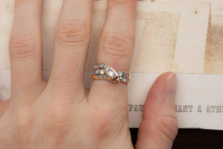 Victorian 18K Gold Rose Cut Diamond Snake Ring, England c.1870