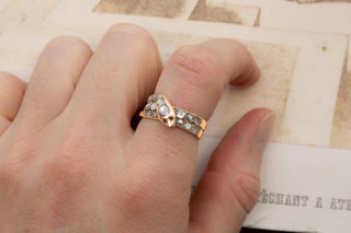 Victorian 18K Gold Rose Cut Diamond Snake Ring, England c.1870