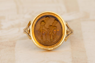Rare Georgian Gold Swivel Signet Ring with William Tassie Intaglio; England