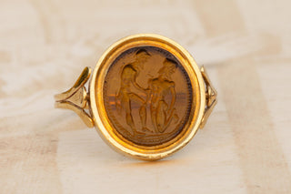 Rare Georgian Gold Swivel Signet Ring with William Tassie Intaglio; England