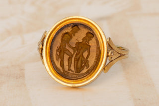 Rare Georgian Gold Swivel Signet Ring with William Tassie Intaglio; England