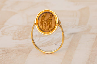 Rare Georgian Gold Swivel Signet Ring with William Tassie Intaglio; England