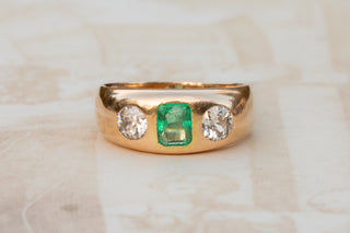 Antique Emerald and Diamond Ring