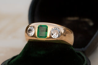 Antique Emerald and Diamond Ring
