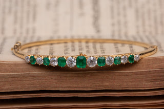 Victorian Emerald and Diamond Bangle