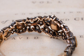 Antique Italian 18K Gold, Emerald and Diamond Bangle Bracelet, c.1890–1900