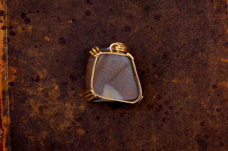 Modernist 30ct Boulder Opal Pendant in 14K Gold circa 1970