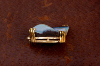 Modernist 30ct Boulder Opal Pendant in 14K Gold circa 1970