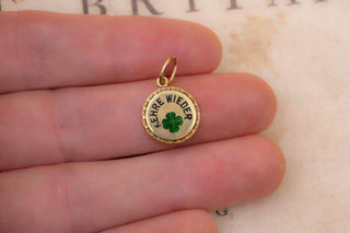 Antique German Enamel Lucky-Charm Pendant with “Kehre Wieder”, c.1910