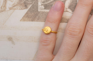 Early Javanese Gold Ring with Possible Sri Motif or Nagari Script; Java, 8th–10t