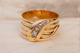 Edwardian Diamond Snake Ring