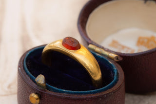 Ancient Roman Gold Carnelian Intaglio Ring; 2nd–3rd Century AD