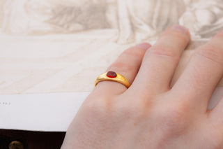 Ancient Roman Gold Carnelian Intaglio Ring; 2nd–3rd Century AD