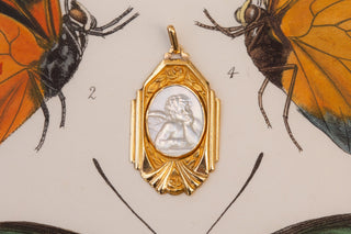 French Art Deco Cherub Pendant