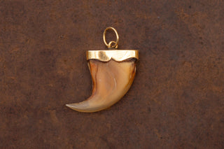 Victorian 18K Gold Mounted Tiger’s Claw Pendant, British Raj Period, c.1870