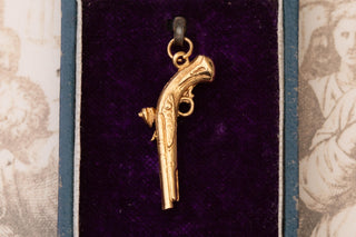 Vintage 1960s Solid Gold Pistol Charm Pendant