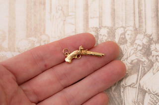 Vintage 1960s Solid Gold Pistol Charm Pendant