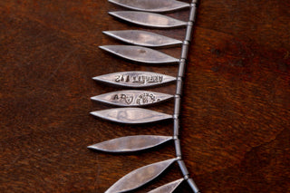 Vintage Mexican Silver Collar Necklace with Turquoise and Lapis Inlay