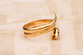 Vintage French 18K Gold Snake Ring; Paris, c.1960s