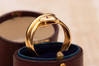 Vintage French 18K Gold Snake Ring; Paris, c.1960s