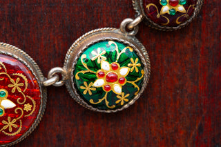 Antique French Bressan Enamel Necklace