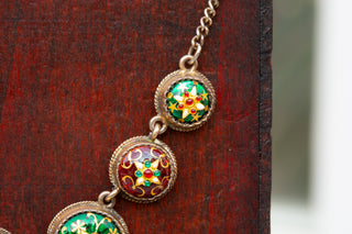 Antique French Bressan Enamel Necklace