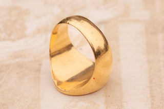 Antique French 18K Gold Chevalière Signet Ring with Heraldic Spade, c.1900