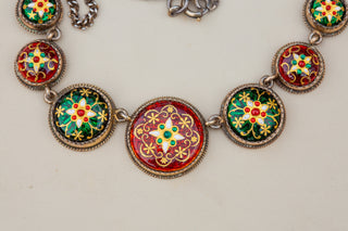 Antique French Bressan Enamel Necklace