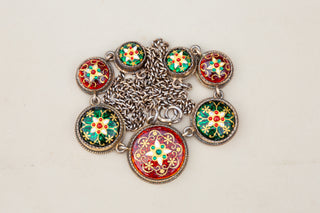 Antique French Bressan Enamel Necklace