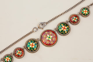 Antique French Bressan Enamel Necklace