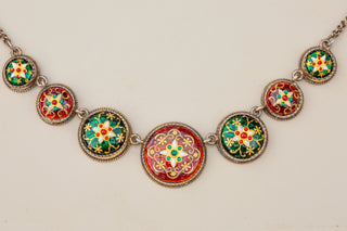 Antique French Bressan Enamel Necklace