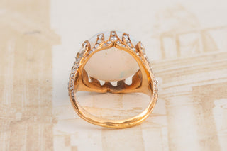Antique French Opal and Rose-Cut Diamond Ring, c.1880
